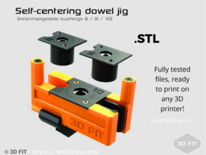 Self-centering dowel jig (interchangeable bushings 6 / 8 / 10)